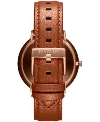 MVMT Men's Legacy Slim Brown Leather Strap Watch 42mm
