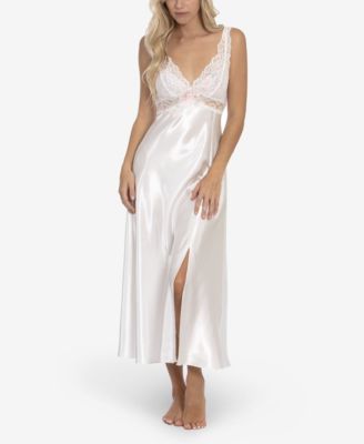 Women's Bridal Bouquet Solid Satin Charmeuse Gown Lingerie