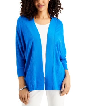 Jm Collection Chevron-Knit Short Cardigan Sweater Created for Macy's