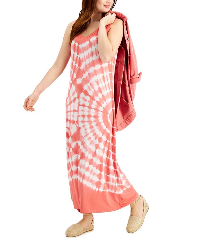 Macy's tie dye maxi dress sale