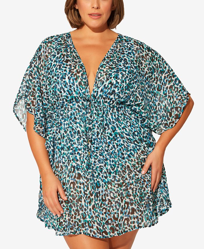 Bleu by Rod Beattie Plus Size AnimalPrint Caftan Swim CoverUp Macy's