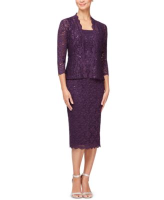 SL Fashions - Petite Lace Jacket & Midi Dress