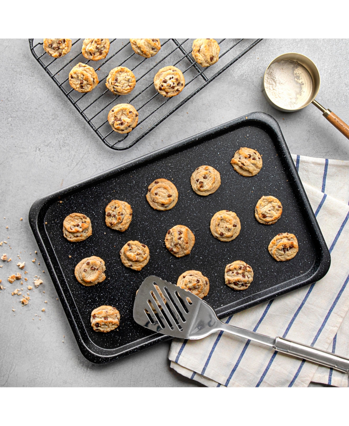 Granite Stone Diamond StackMasater 6-Piece Mineral and Diamond Infused Nonstick Space Saving Stackable Bakeware Set