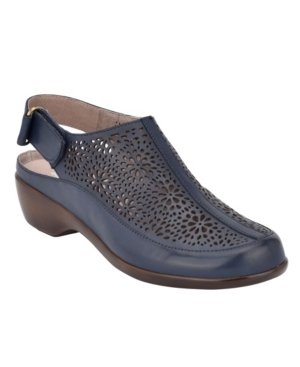 Easy Spirit Women's Dawn Slingback Heel Clogs Women's Shoes In Navy Leather