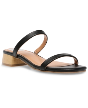 Dv Dolce Vita Nadonna Block-heel Barely-there Slides Women's Shoes In Black