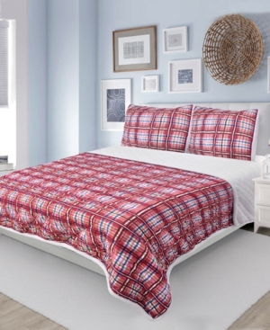 Microfiber Sherpa Back 3 Piece Quilt Set King