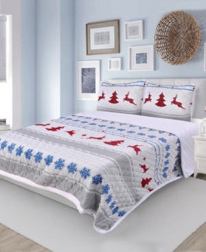 Microfiber Sherpa Back 3 Piece Quilt Set King