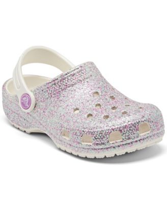 pink sequin crocs