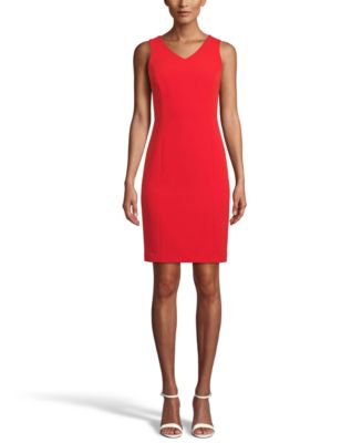 Anne Klein V-Neck Sheath Dress - Macy's