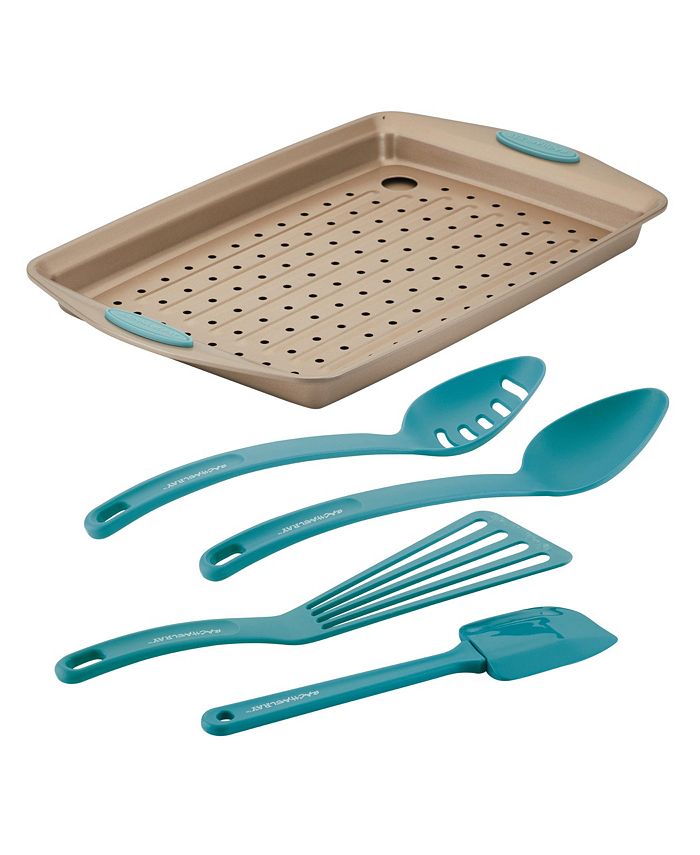 Rachael Ray - Cucina Nonstick Bakeware and Tool Set, 6-Pc., Agave Blue