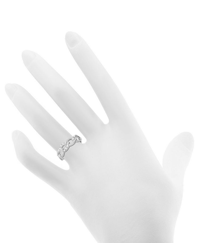 Macy's - Diamond Link Band Ring (1/10 ct. t.w.) in Sterling Silver