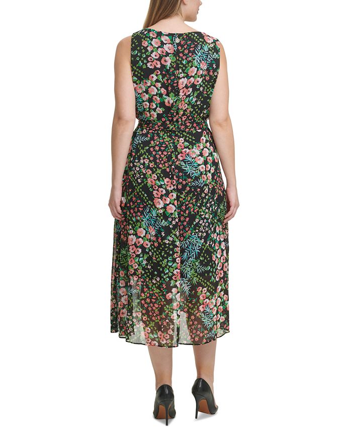 Tommy Hilfiger Plus Size Floral Chiffon Midi Dress - Macy's