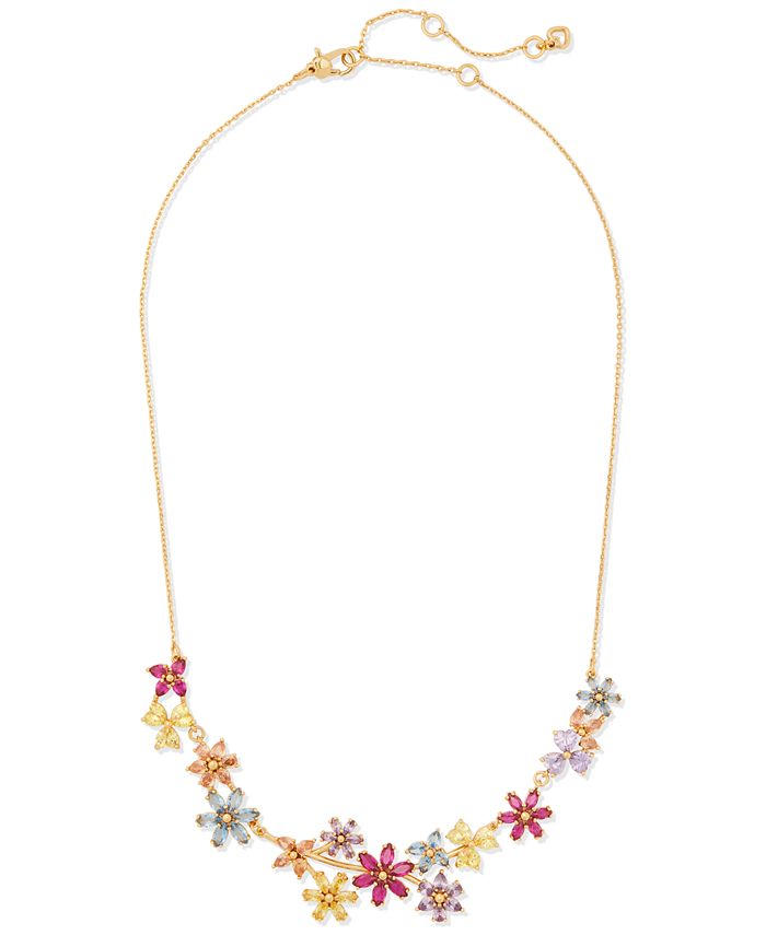 kate spade new york Gold-Tone Multicolor Cubic Zirconia Flower Cluster ...