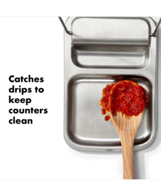 Good Grips Stainless Steel Spoon Rest with Lid Holder