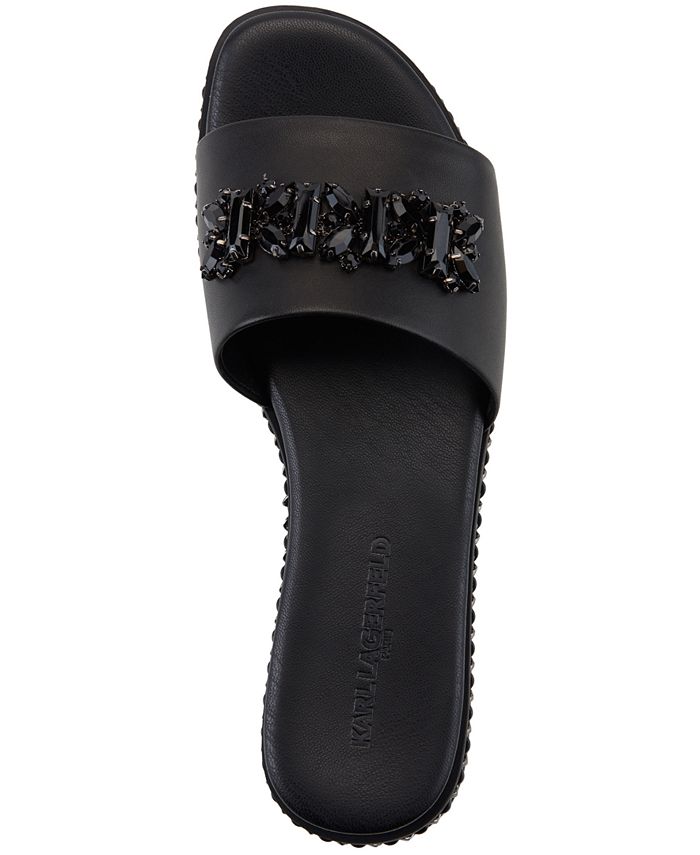 Karl Lagerfeld Paris Women's Bijou Embellished Slide Sandals & Reviews