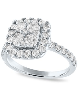 Diamond Cluster 3-Pc. Bridal Set (2 ct. t.w.) in 14k White Gold