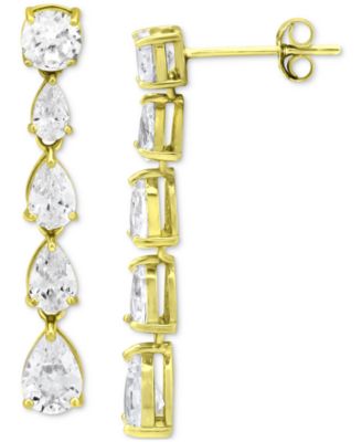 Cubic Zirconia Drop Earrings in Sterling Silver
