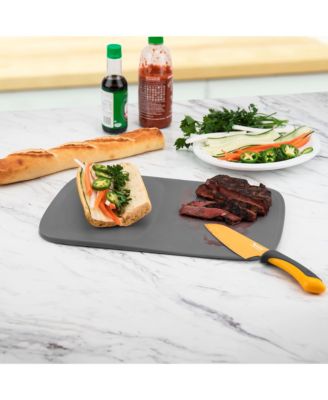 Hi-Low Cutting Board, Food Prep Mat for Multiple Ingredients, Large Non-Slip Flexible Cutting Mat with Raised Section