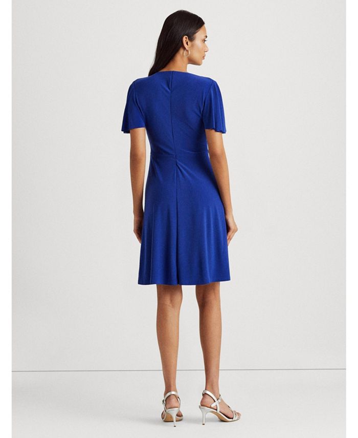 ralph lauren ruffle trim jersey gown