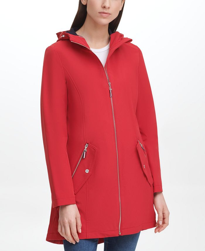 Tommy Hilfiger Women's Hooded Soft Shell Rain Coat - Macy's