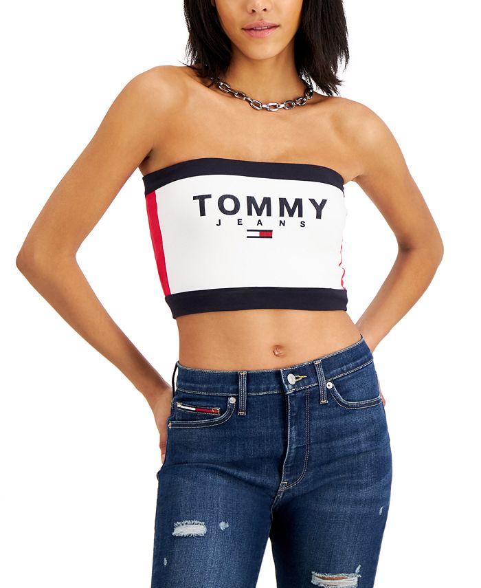 Tommy Jeans Big Flag Bandeau Top - Macy's