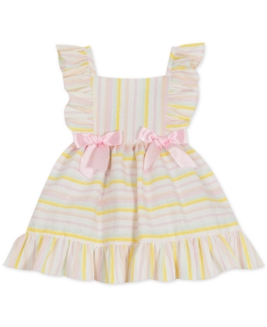 Rare Editions Baby Girls Foil Striped Seersucker Dress