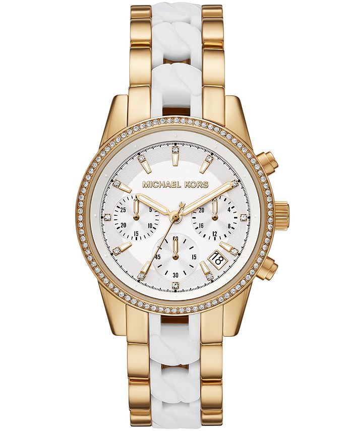 Michael Women's Chronograph Stainless Steel Bracelet Watch 37mm & Reviews - Macy's