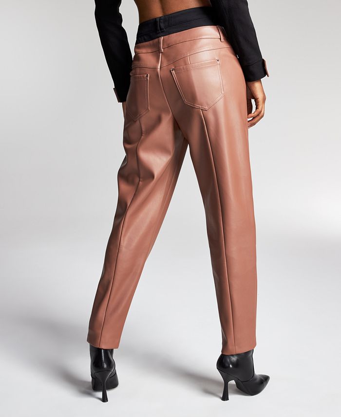 Bar III Zerina Akers for DoubleWaistband FauxLeather Pants, Created