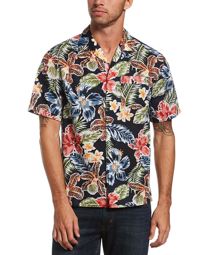 Original Penguin Men's Tropical Floral-Print Camp Shirt - Macy's
