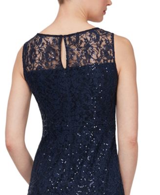 SL Fashions Sequin Lace Dress & Chiffon Jacket 