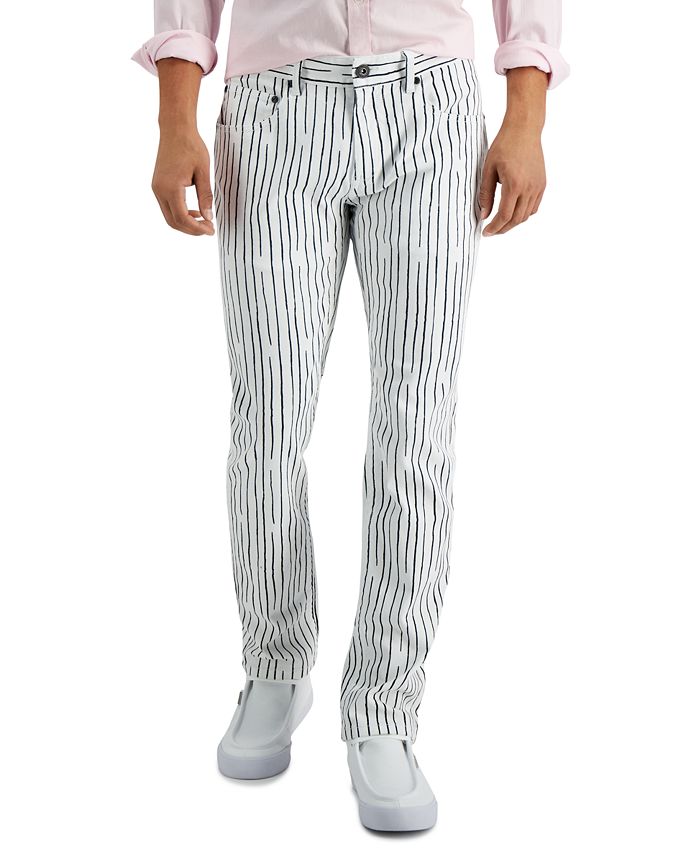INC International Concepts Men's Slim-Fit Striped Pants, Created for ...