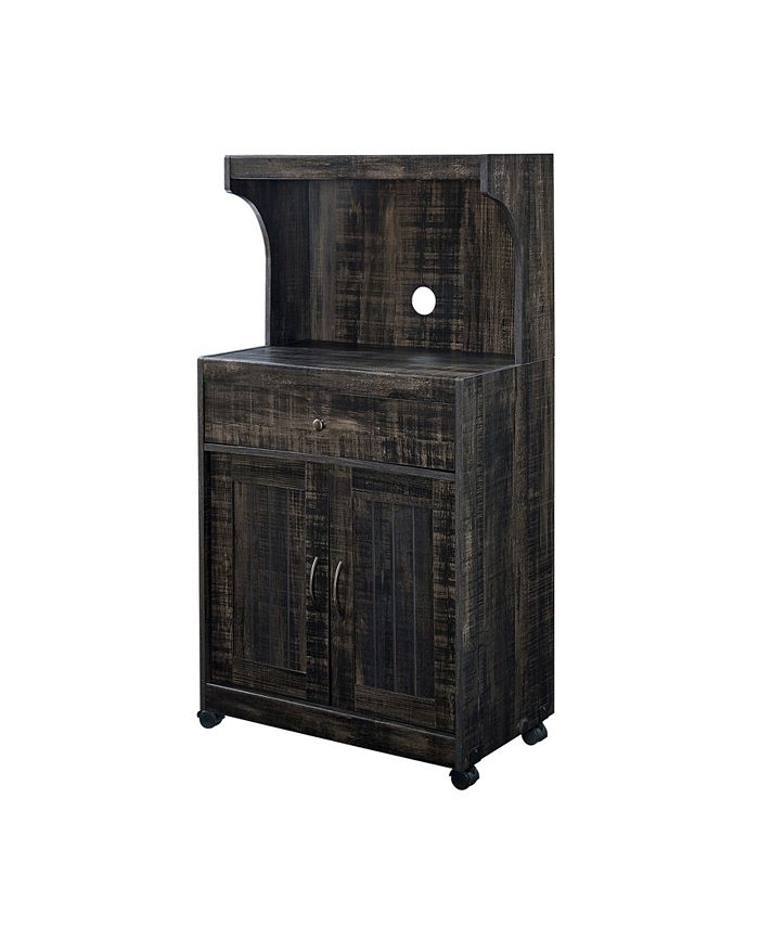 Microwave cart with doors