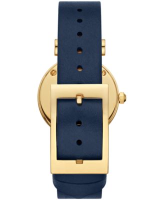 Tory Burch Women's Sawyer Reversible Navy & Luggage Leather Strap