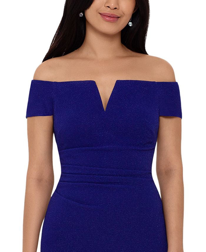 XSCAPE Petite Off-the-Shoulder Sparkle Gown & Reviews - Dresses ...