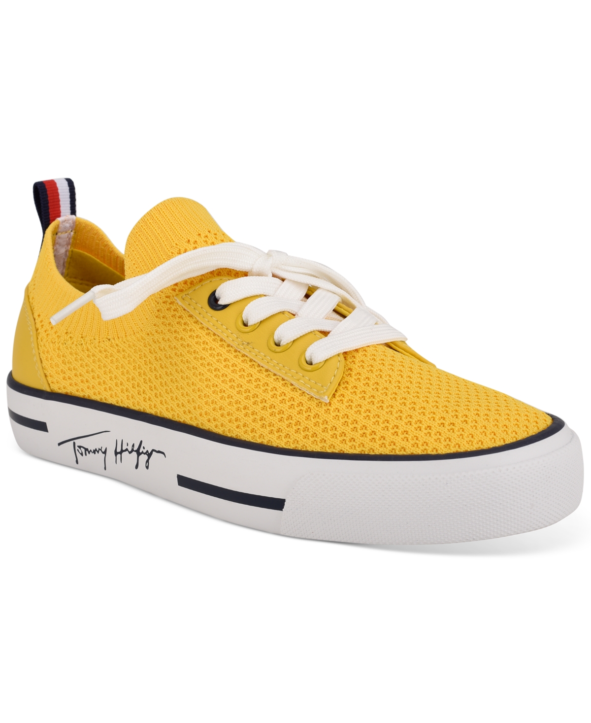 Tommy Hilfiger Women's Gessie Stretch Knit Sneakers Women's Shoes In Yellow Fb