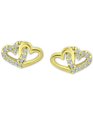 Cubic Zirconia Intertwined Hearts Stud Earrings, Created for Macy's