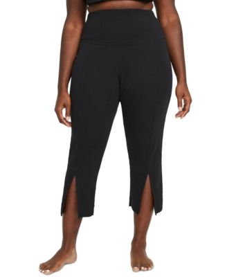Nike - Plus Size Women's Ribbed Split-Hem 7/8 Pants