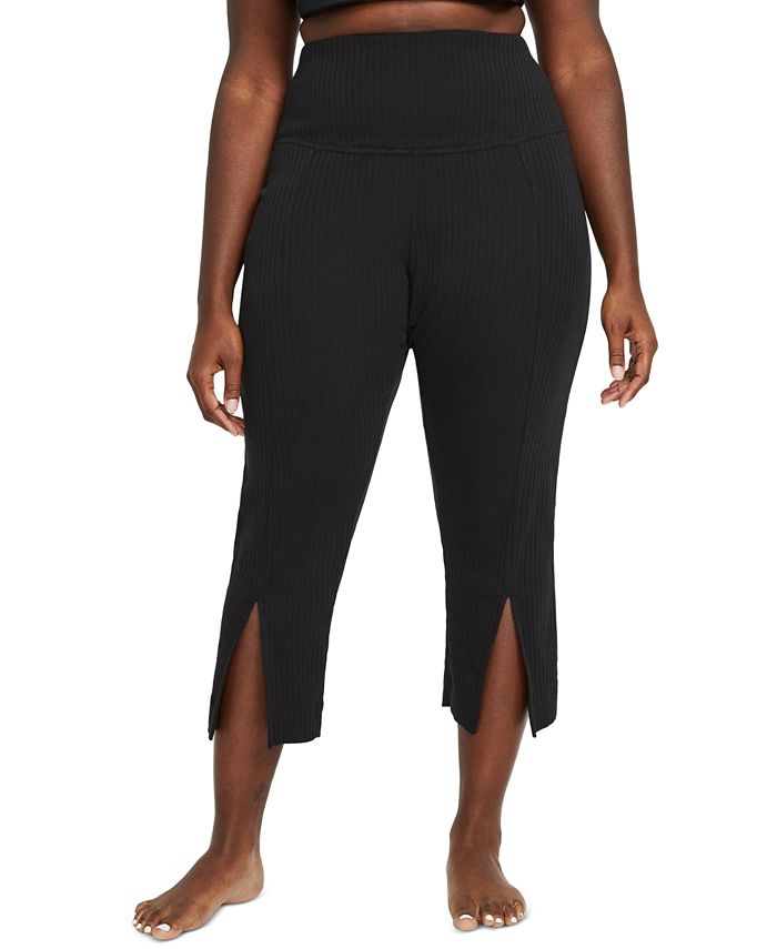 Nike Plus Size Women's Ribbed SplitHem 7/8 Pants Macy's