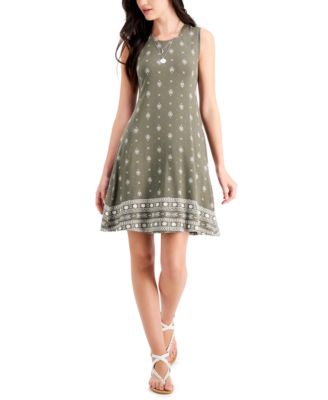 Style & Co - Petite Border-Print Flip-Flop Dress
