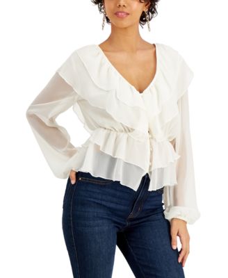 guess ruffle top