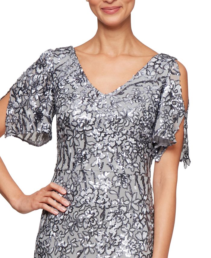 cold shoulder gown design