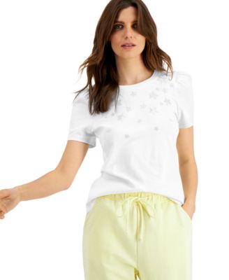 macy's ladies white tops