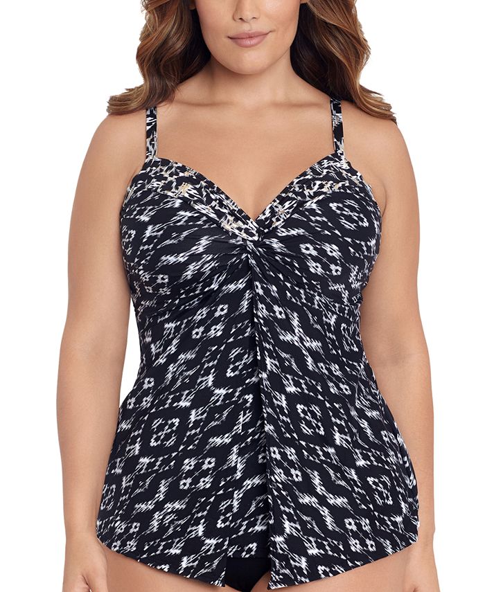 Miraclesuit Plus Size Labyrinth Love Knot Underwire Tankini Top - Macy's