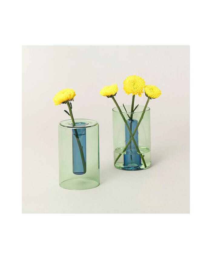 Block Design Reversible Vase, Green/Blue Macy's