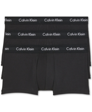Calvin Klein Men's 3-Pack Cotton Stretch Low-Rise Trunks