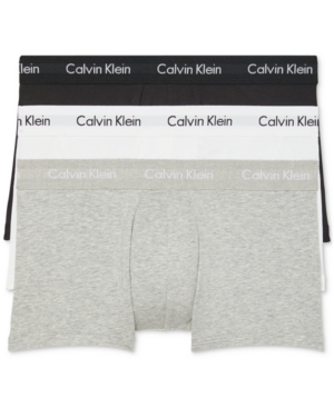 Calvin Klein Men's 3-Pack Cotton Stretch Low-Rise Trunks