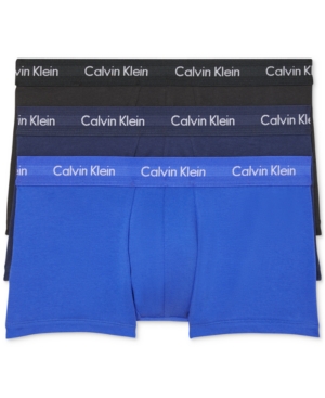 Calvin Klein Men's 3-Pack Cotton Stretch Low-Rise Trunks