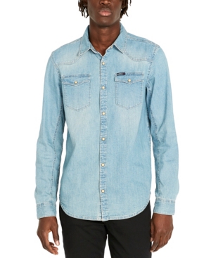 Buffalo David Bitton Men's Sheldon Long Sleeve Denim Shirt In Indigo