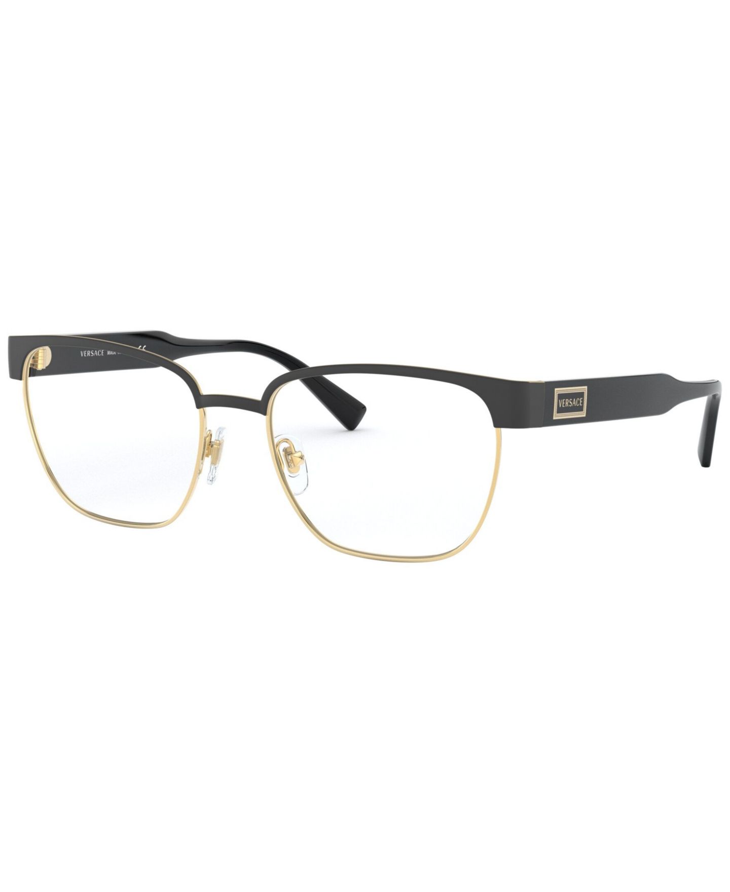 Мужские очки Versace Man Pillow Metal VE1264 Eyeglasses, цвет: Чёрный золотой — фото 1