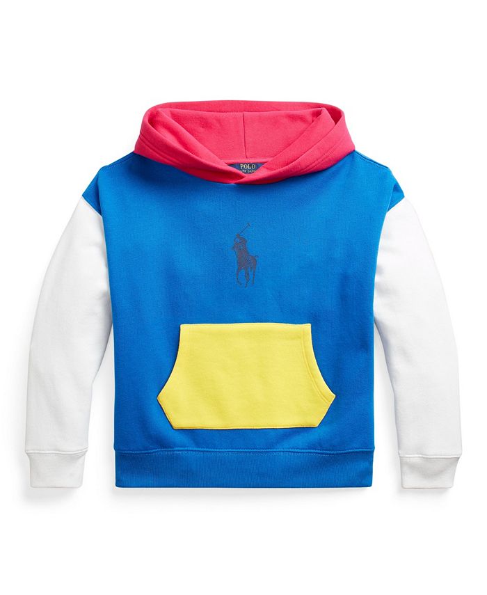 Polo Ralph Lauren Big Girls Color-blocked Fleece Hooded Sweatshirt - Macy's
